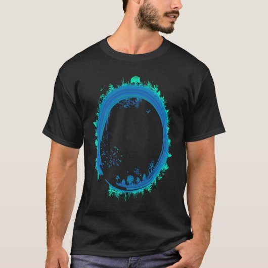 Zen Nature Circle Outdoors World Relax Mindfulness Tシャツ (正面)