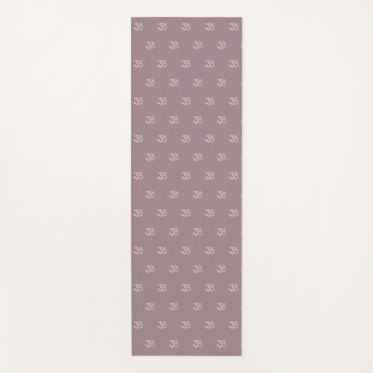 Zen Omシンボルパターンほこりっぽいピンク ヨガマット (正面)