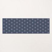 Zen Om記号ネイビーブルー ヨガマット (裏面(横))