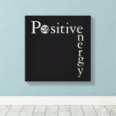 Zen Om Energy前向き Minimalist白黒 キャンバスプリント (インサイチュ (ウッドフロア))