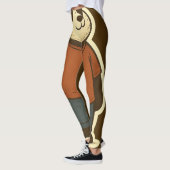 Zen Panda Sticker – Relaxed Cartoon Bear in Casual レギンス (左)