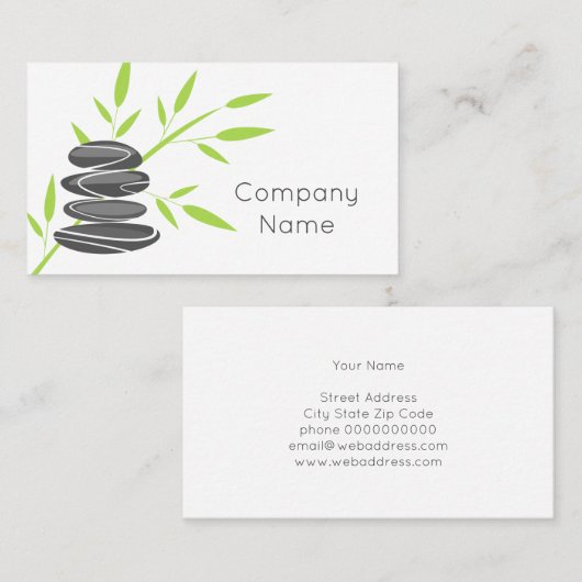 Zen pebble stone stacking名刺テンプレート 名刺 (正面/裏面)