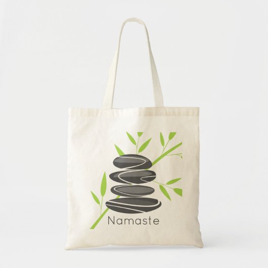 Zen pebble stone stacking yoga meditation tote bag トートバッグ (正面)