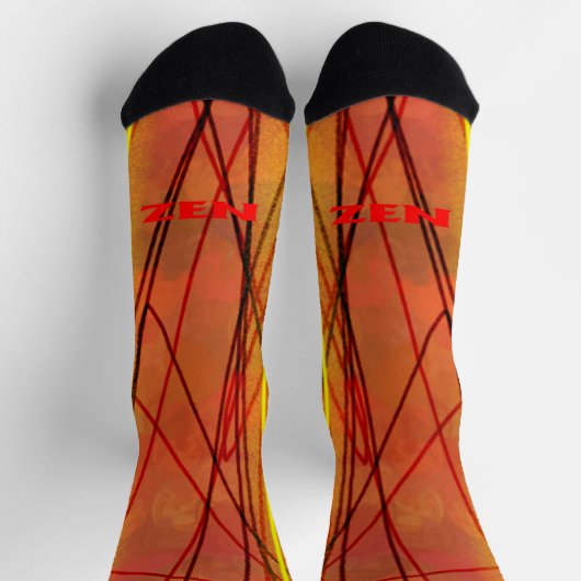 Zen red wire inward premium socks ソックス (上部)