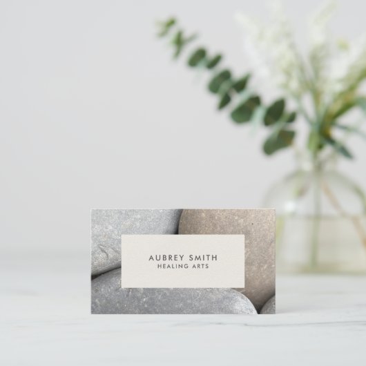 Zen River Rocks Healing Artsビジネスカード 名刺 (スタンド正面)