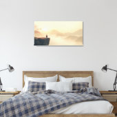 Zen Samurai at Dawn – Cinematic Misty Mountain キャンバスプリント (インサイチュ (寝室))