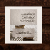Zen Sand Labrynth and Stones with Faux Linen  名刺