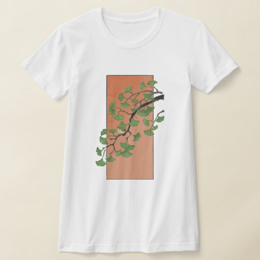 Zen Serenity: Minimalist Ginkgo Tree Tシャツ (レイダウン)