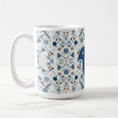 ZEN：Soft Blue & White Serenity Customizable  コーヒーマグカップ (左)