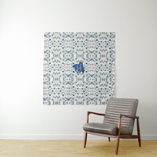 ZEN:Soft Blue & White Serenity Customizable タペストリー (インサイチュ(横))