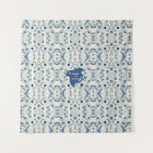 ZEN：Soft Blue & White Serenity Customizable  タペストリー (正面)