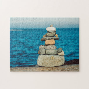 Zen Stacked Rocks on the Beach ジグソーパズル