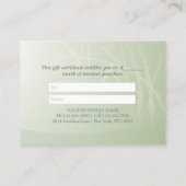 ZEN Stone Bamboo ヨガスパ マッサージ ギフト券 割引カード (裏面)