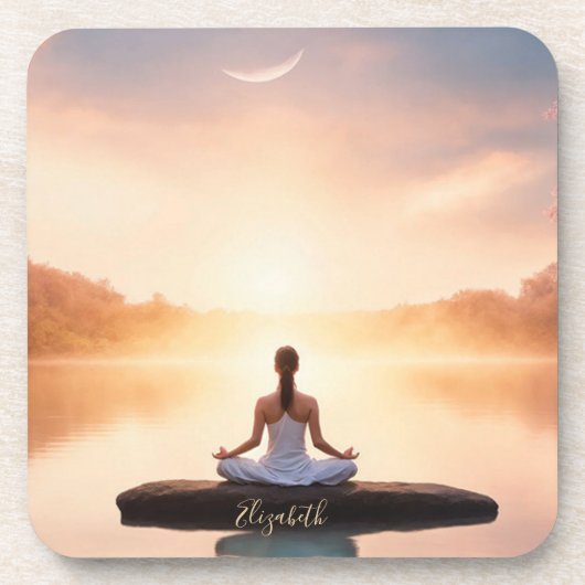 Zen Stone Meditation Girl コースター (正面)