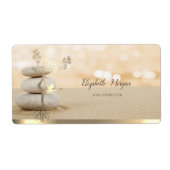 Zen Stone Sand Gold Tree Women Silhouette  ラベル (正面)