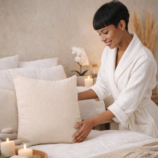 Zen Stone Spiral Throw Pillow クッション