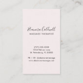 Zen Stonesシンボルロゴ赤面ピンクマッサージセラピー 名刺 (裏面)