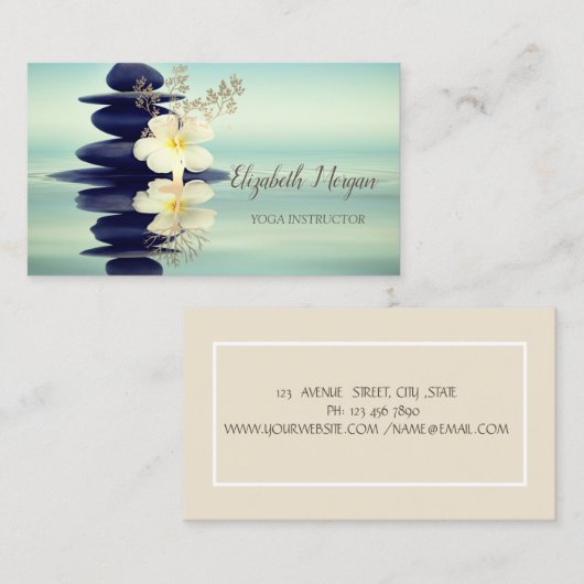 Zen Stones Gold Tree Silhouette  White Orchid 名刺 (正面/裏面)