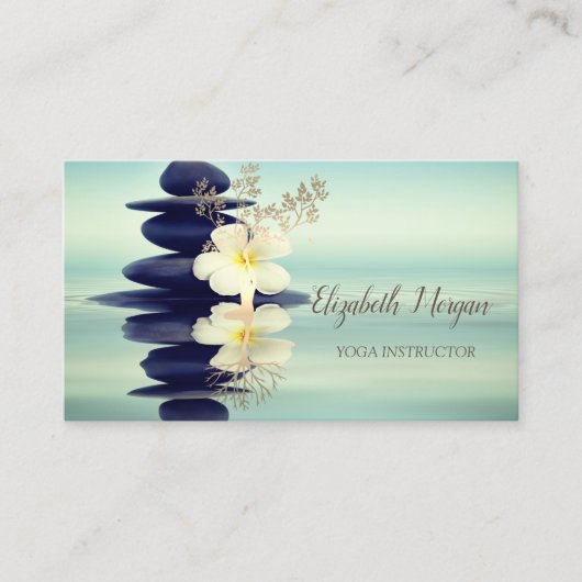 Zen Stones Gold Tree Silhouette  White Orchid 名刺 (正面)