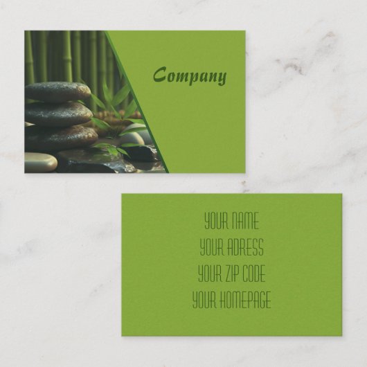 Zen Stones Spa Wellness Massage 名刺 (正面/裏面)