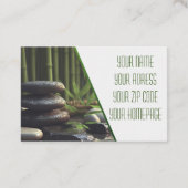 Zen Stones Spa Wellness tranquility white green  名刺 (裏面)