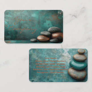 Zen Stones Spa Wellness Turquoise copper 名刺