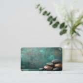 Zen Stones Spa Wellness Turquoise copper 名刺 (スタンド正面)