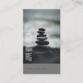 Zen Stones Yoga & Wellness Gray and White 名刺 (正面)