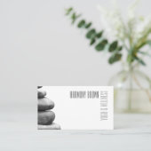 Zen Stones Yoga & Wellness White Business Card 名刺 (スタンド正面)