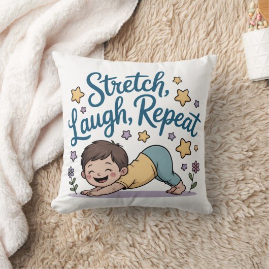 Zen Stretch laugh repeat yoga lover クッション (ブランケット)