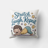 Zen Stretch laugh repeat yoga lover クッション (裏面)