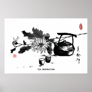 Zen&Tao絵画の/Tea Inspiration ポスター