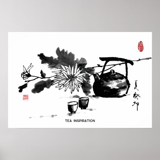 Zen&Tao絵画の/Tea Inspiration ポスター (正面)