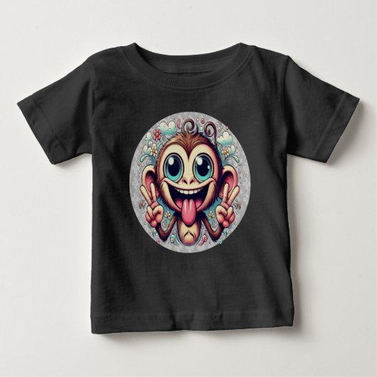 Zen the Peace Monkey Baby Tee - Boys Chill Vibes ベビーTシャツ (正面)