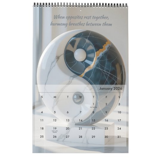 Zen The Way Of Harmony カレンダー (1月 2026)