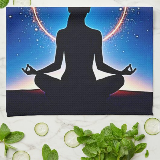 Zen Under Stars: Cosmic Meditation キッチンタオル (折り畳み)