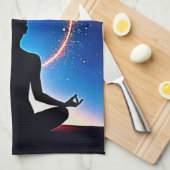 Zen Under Stars: Cosmic Meditation キッチンタオル (四つ折り)
