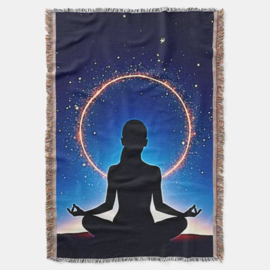 Zen Under Stars: Cosmic Meditation スローブランケット (正面縦)