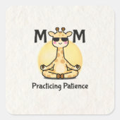Zen Vibe | Practicing Patience Giraffe スクエアシール (正面)