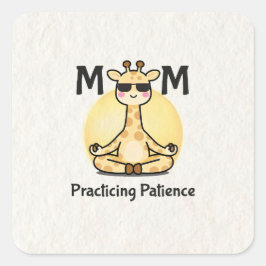 Zen Vibe | Practicing Patience Giraffe スクエアシール