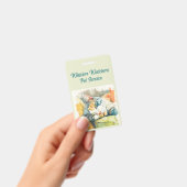 Zen Watercolor ペットシッターQRコード緊急ID バッジ (手持ち)