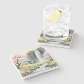 Zen Watercolor House Coaster ストーンコースター (横)