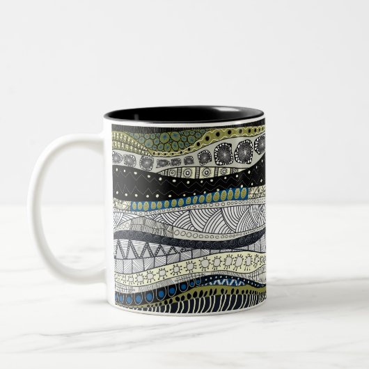 Zen Waves Abstract Design Mug ツートーンマグカップ (左)