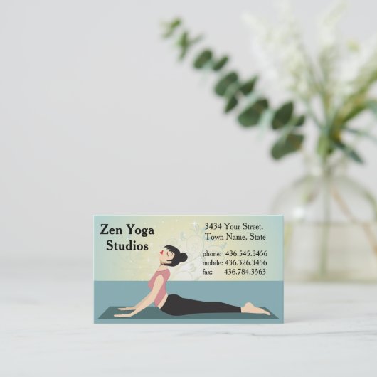 Zen Yoga -インストラクターまたはトレーナー 名刺 (スタンド正面)