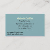 Zen Yoga -インストラクターまたはトレーナー 名刺 (裏面)