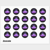 Zen Yoga Buddha Lotus Flower Purple Personalize ラウンドシール (シート)