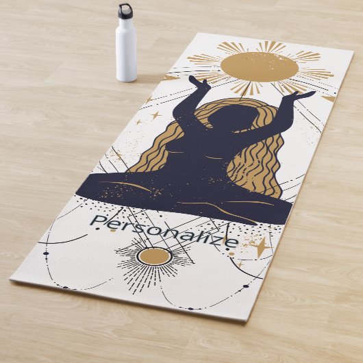 Zen Yoga Pose Meditation Gold Sun Personalize ヨガマット (インサイチュ)