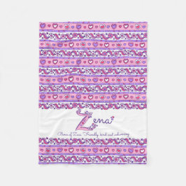 Zena Zパーソナライズされたの名前は子供の毛布を意味する フリースブランケット