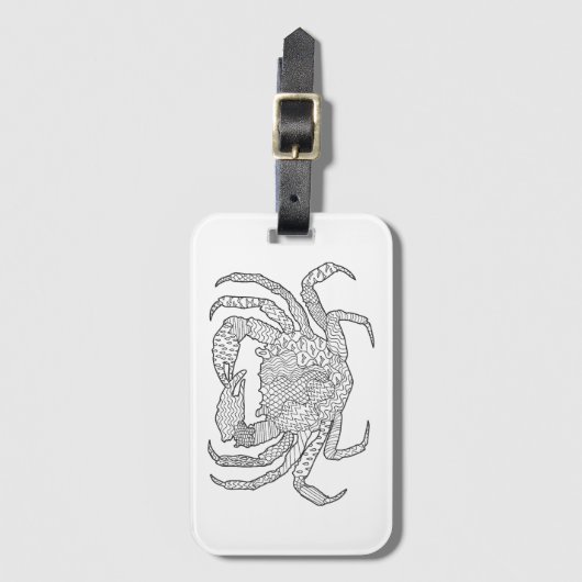 Zendoodleのカニ ラゲッジタグ (正面縦)