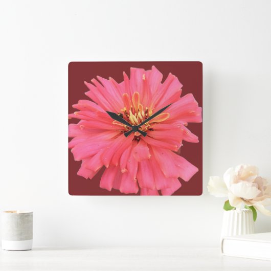 Zenia Floral スクエア壁時計 (ホーム)